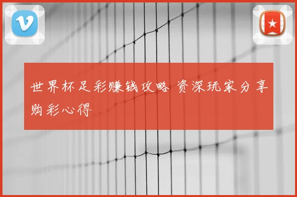 世界杯足彩赚钱攻略 资深玩家分享购彩心得