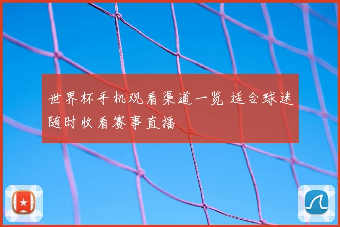 世界杯手机观看渠道一览 适合球迷随时收看赛事直播