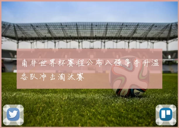 南非世界杯赛程公布八强争夺升温各队冲击淘汰赛